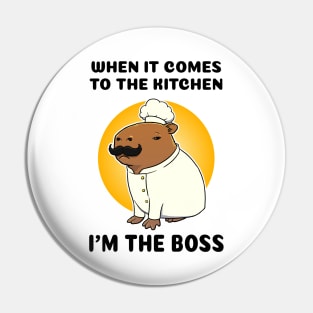 When it comes to the kitchen I'm the boss Capybara Chef Pin