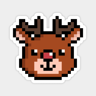 Cute Rudolph the reindeer pixel Magnet