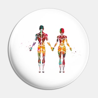 Female and male muscular System Pin