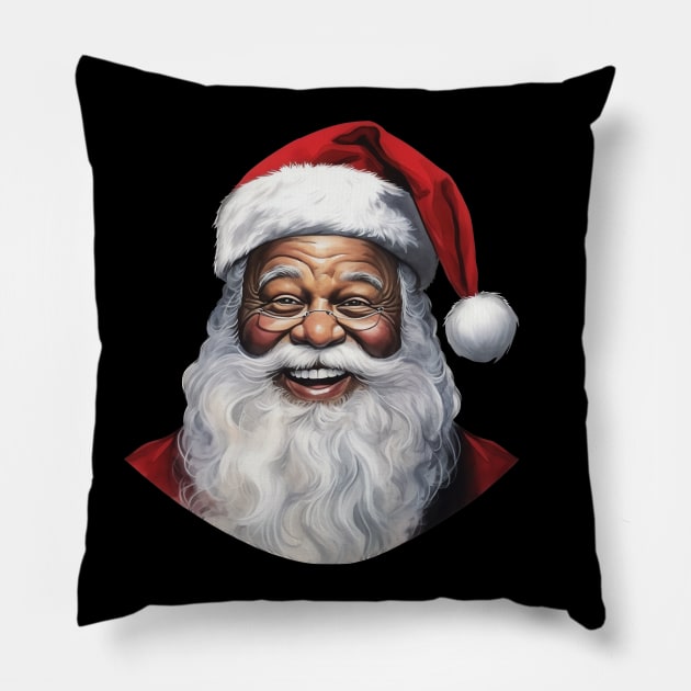 African American Santa Claus Pillow by AI Art Originals