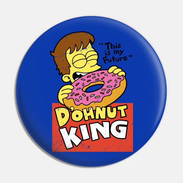 Doughnut King Cute Vintage Retro Tv Foodie Funny Cartoon Pin by Keira's Art