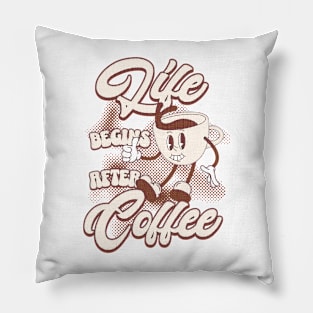 Life Begins After Coffee Coffee Lover Pillow