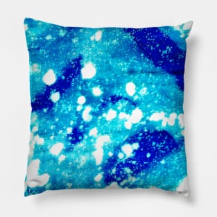 deep blue bright abstract spiral retro art Pillow