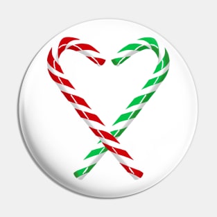 Candy Cane Heart Pin