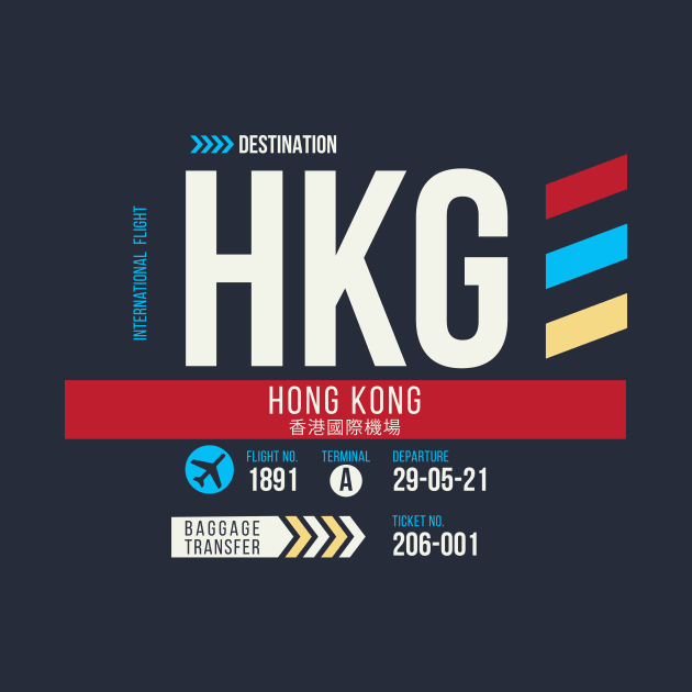 Hong Kong (HKG) Airport Code Baggage Tag by SLAG_Creative