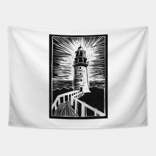 Lighthouse Linocut Tapestry