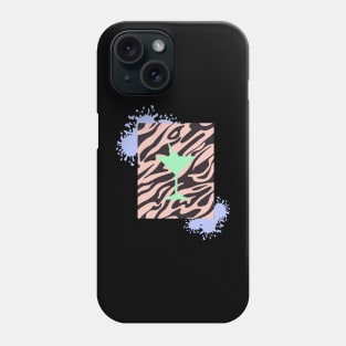 Martini Zebra Print Phone Case