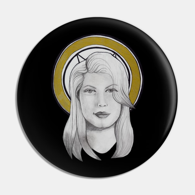 Satanic woman portrait Pin by deadblackpony