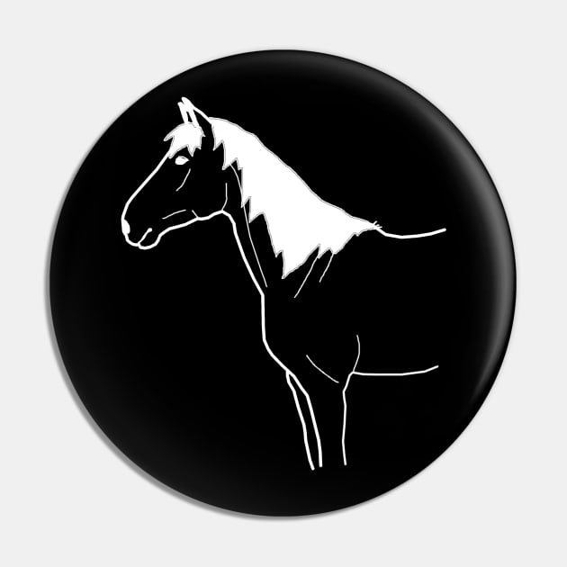 White Horse Silhouette Pin by RedHeadAmazona