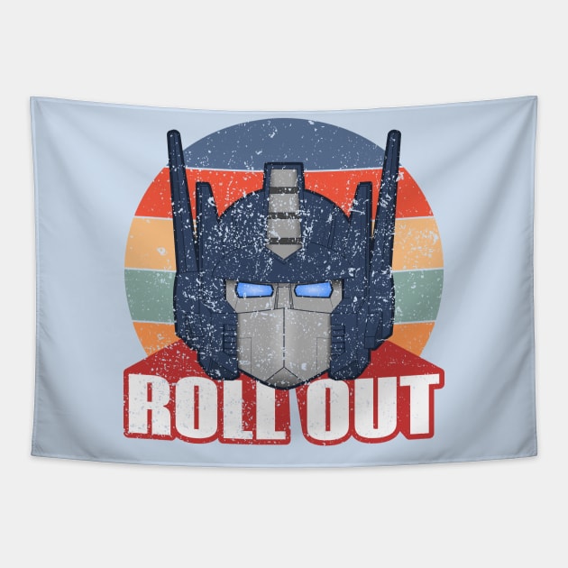 Autobot Optimus Prime Distressed Retro Roll Out Tapestry by RongWay