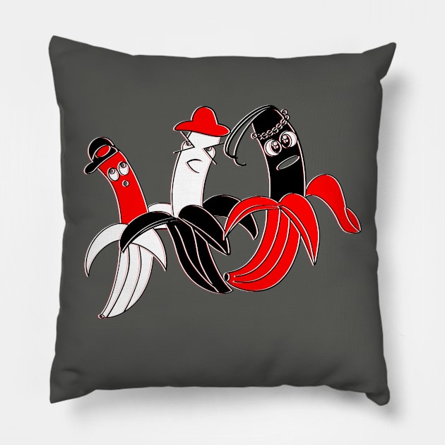 funny bananas Bananni Fruit Humor Cartoon Comedy Silly Pillow by 4rpixs