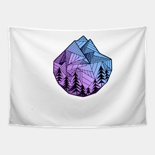 Purple Geometric Mountain Logo Design Tapestry