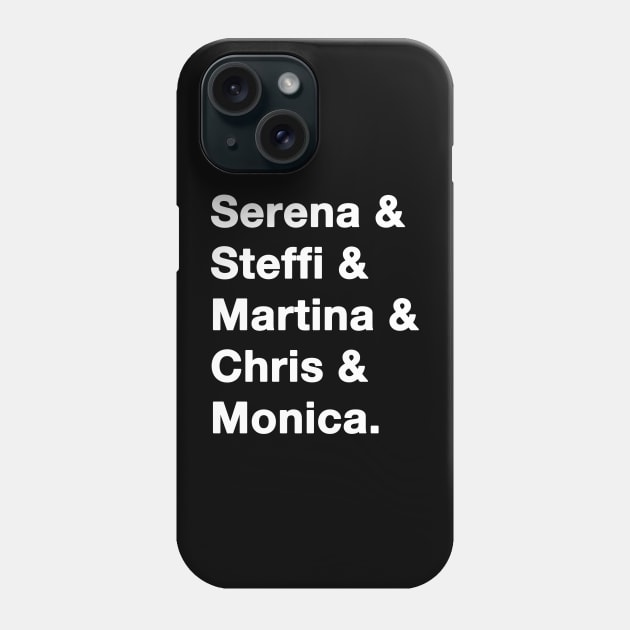 Tennis_Womens_Names Phone Case by IdenticalExposure