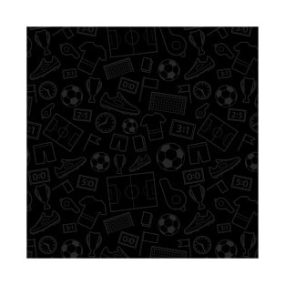 Dark Soccer Theme Pattern T-Shirt