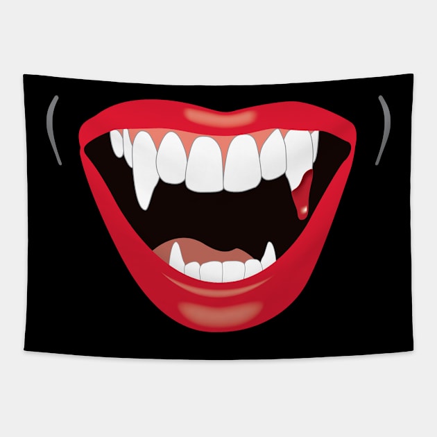 Halloween Vampire Smile Tapestry by Ottie and Abbotts