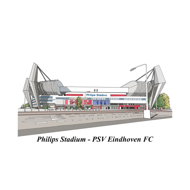 Drawing of Philips Stadium @ PSV Eindhoven FC by Roza@Artpage