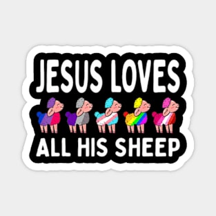 Proud Ally LGBTQ Pride Jesus Loves All His Sheep Christian Magnet