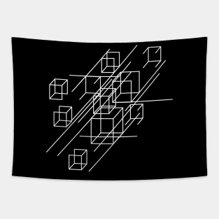 geometric opart squares composition Tapestry