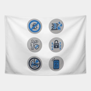 Cybersecurity Technical Controls Icons Tapestry