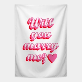 Marriage Proposal, Pink and Red, Heart Tapestry