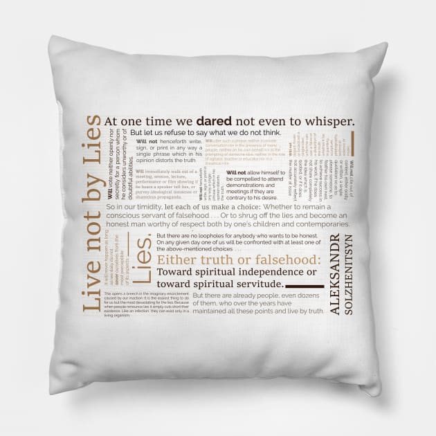 Live not by Lies Collage Alexander Solzhenitsyn Pillow by emadamsinc