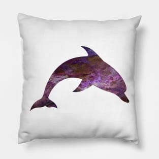 Pink Purple and Green Psychedelic Dolphin Pillow