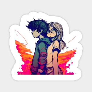 Lovley Cool Couple Colorful one Magnet