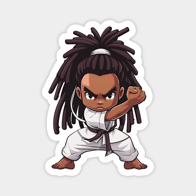 Karate Chibi Boy Magnet by JunkyDotCom