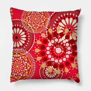 Hippie motif red Pillow