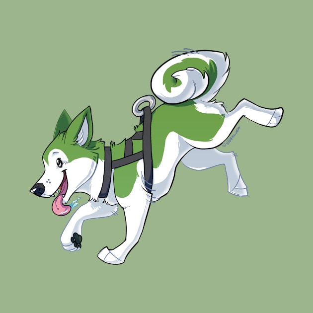 Green Husky Running by Eevachu