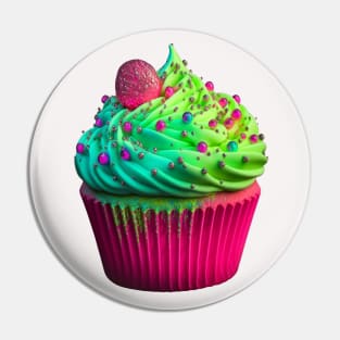 Neon Pink Cupcake Pin