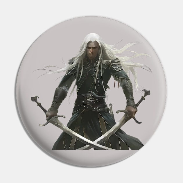 Drizzt Drow Elf Pin by VelvetEasel