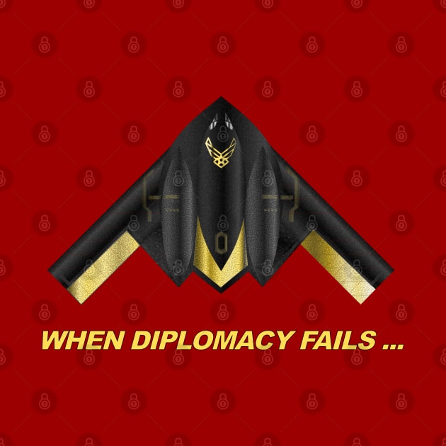 When Diplomacy Fails... USAF B2 Spirit Bomber - Black Yellow by geodesyn