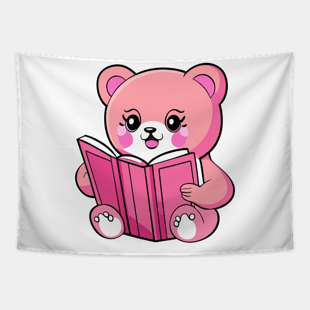 pink teddy bear Tapestry by Cheerfuledition