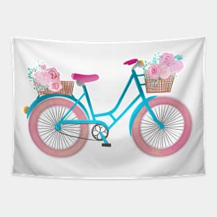 Spring bicycle with flowers Tapestry