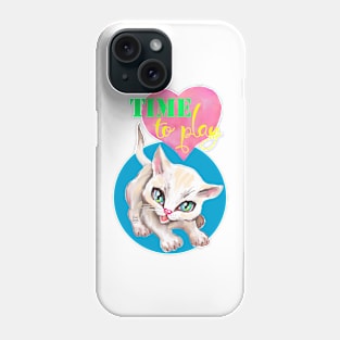 Sweet cute white kitten best friend. Love you cat. Phone Case