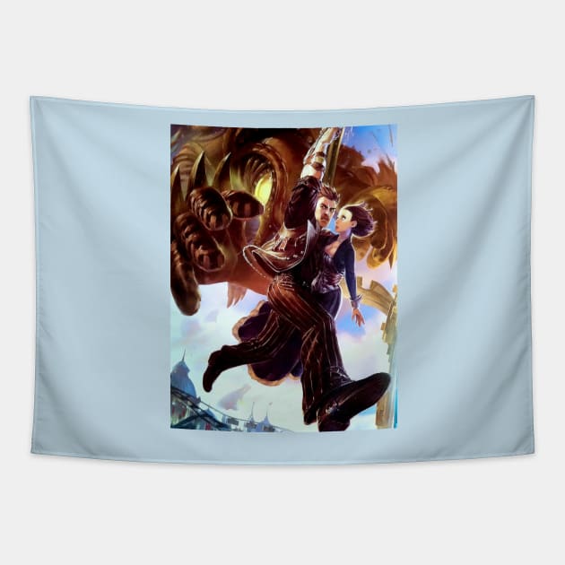 Songbird Grabbing Booker Bioshock Infinite Tapestry by gruntcooker