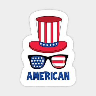 American 4th of July cliparts illustration Magnet