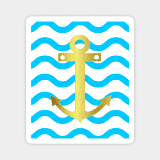 SAILING Gold Boat Anchor Magnet