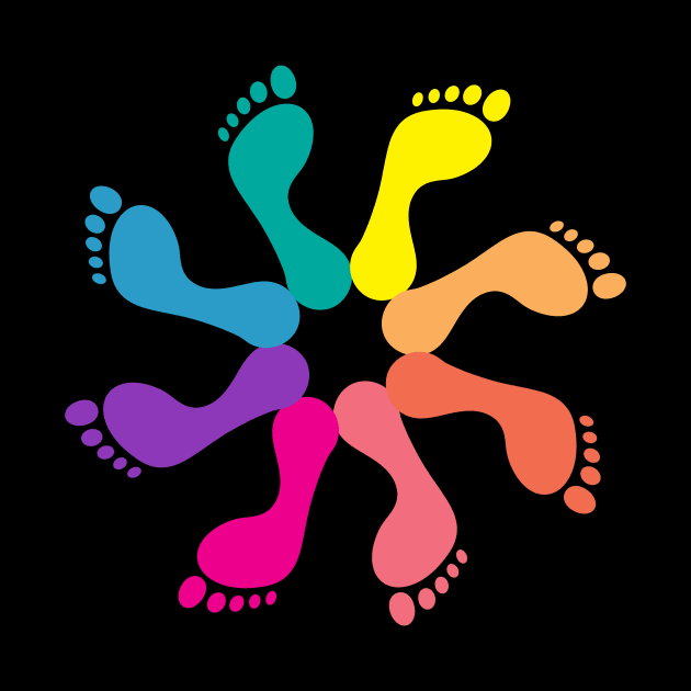 Foot Pinwheel (colorful) by Balanceandharmonyforreflexologists