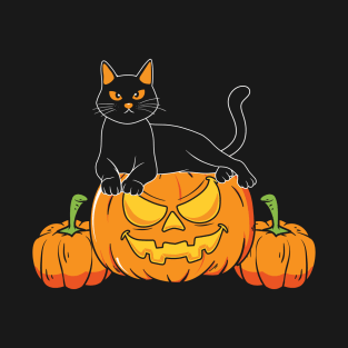 Vintage Halloween Black Cat T-Shirt