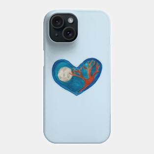 Moon with Tree Heart Phone Case