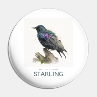 British Garden Birds: Starling Pin