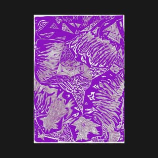 Zentangle Art - Purple & White colours T-Shirt