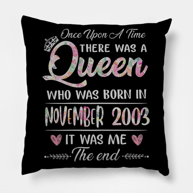 Girls 17th Birthday Queen November 2003 17 Years Old Pillow by daylightpombo3