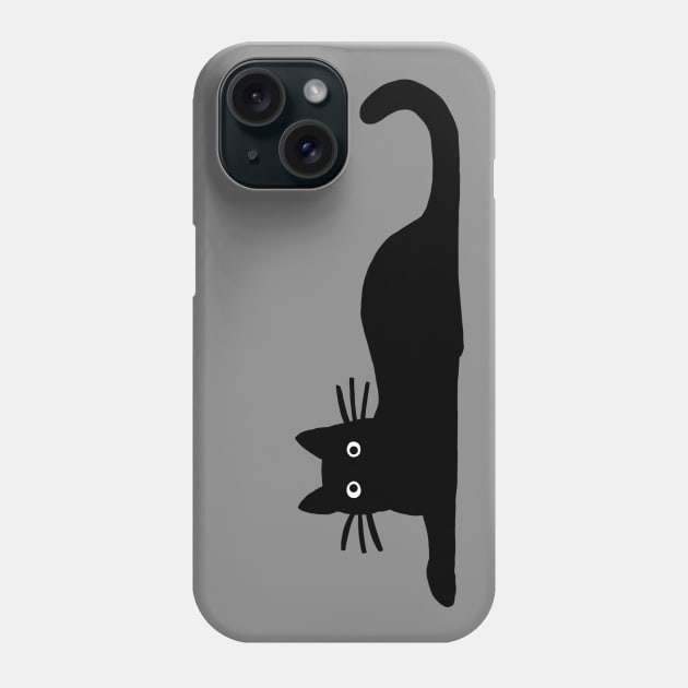 Black Cat Hanging Out Phone Case by Coffee Squirrel