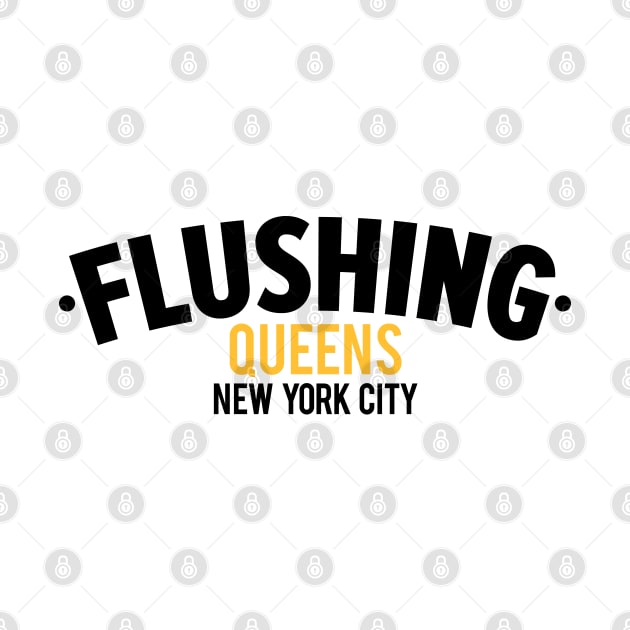 Flushing Queens Logo - A Minimalist Ode to Borough's Vibrant Heart by Boogosh