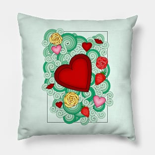 Hearts and Roses Pillow