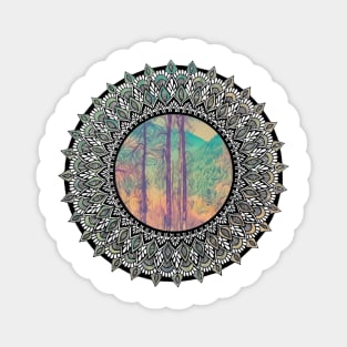 Wispy Trees Mandala Magnet