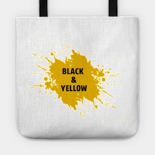 black and yellow t-shirt Tote